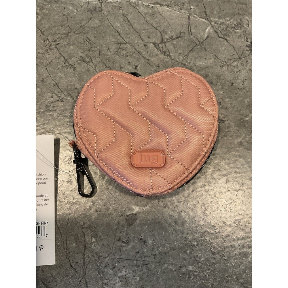 NWT Lug Heart Coin Pouch Blush Pink With Gunmetal Lobster Claw